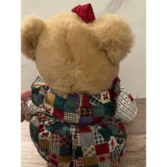Vintage Teddy Bear Commonwealth Bear HK-16 Plush 20 Inches Patchwork Dress - Picture 5 of 8